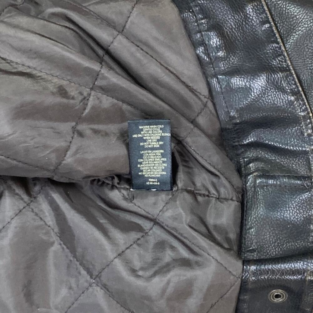 Vintage 90s Arizona Faux Leather Jacket Mens L Mocha Brown Insulated Full Zip - Picture 6 of 9
